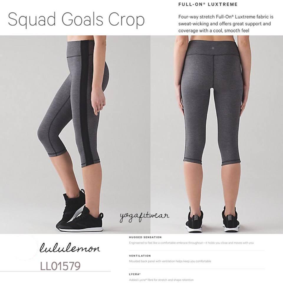 Lululemon - Squad Goals Crop (Heathered Black) (LL01579) – Yogafitwear