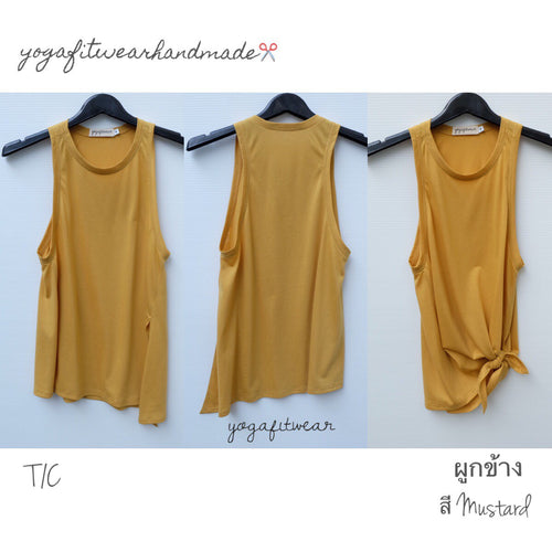 Yogafitwear Handmade Tank : เสื้อกล้าม ผูกข้าง (ผ้าT/C) (Mustard) (YF0007S)