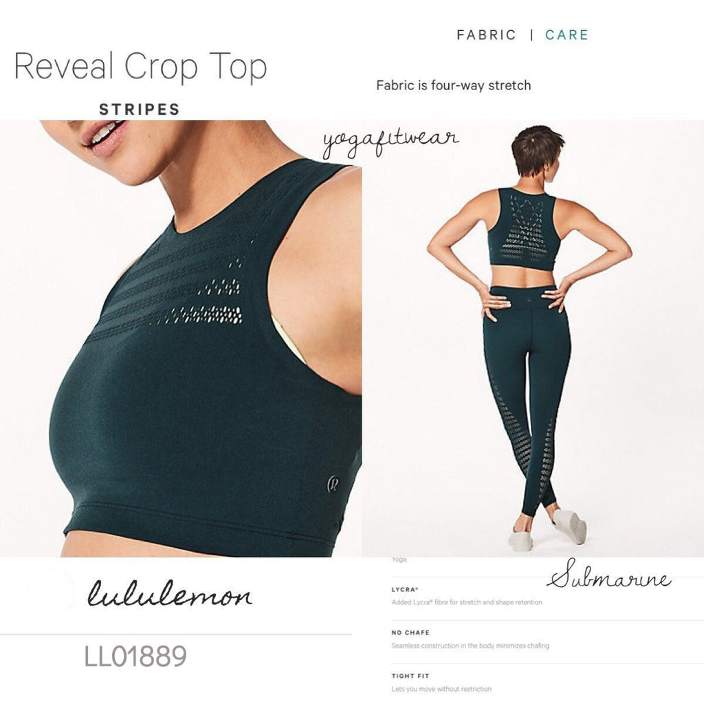 Lululemon - Reveal Crop Top*Stripes (Submarine) (LL01889) – Yogafitwear