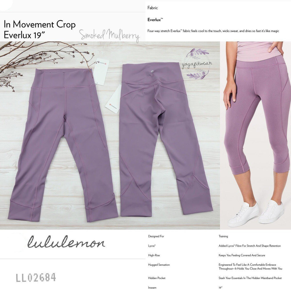 Lululemon - In Movement Crop*Everlux 19” (Smoked Mulberry) (LL02684) –  Yogafitwear