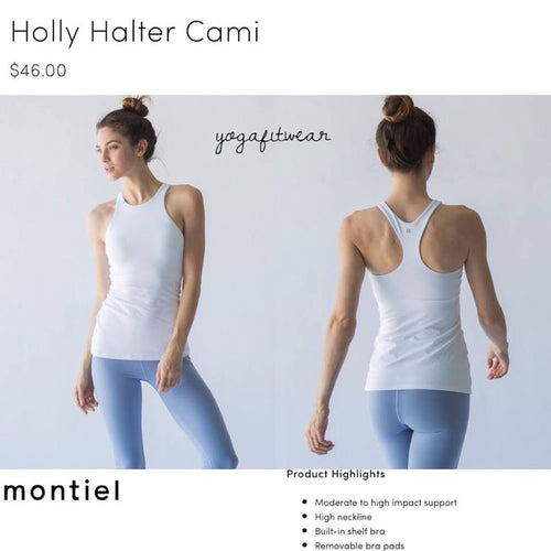 Montiel Cami(tank) - Holly Halter Cami (white) (MT00077)