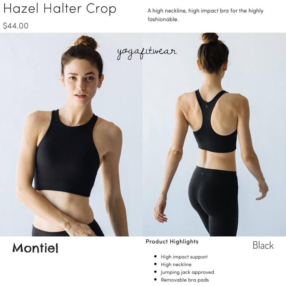 Montiel bra - Hazel Halter Crop (black) (MT00052)