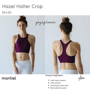 Montiel bra - Hazel Halter Crop (plum) (MT00056)