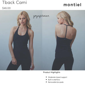 Montiel Cami(tank) - Tback Cami (black) (MT00023)