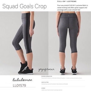 Lululemon - Smooth Stride Crop (Dark Olive/black) (LL01502) – Yogafitwear