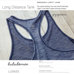 Lululemon - Long Distance Tank(Heathered Blueberry Jam) (LL01655)