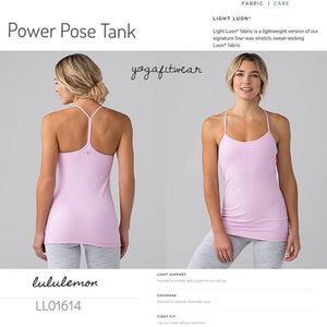 Lululemon -  Power Pose Tank *Light support for A/B cup  (Cherry Blossom) (LL01614)