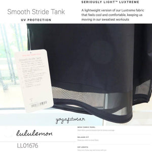 Lululemon -  Smooth Stride Tank*UV Protection  (Black) (LL01676)
