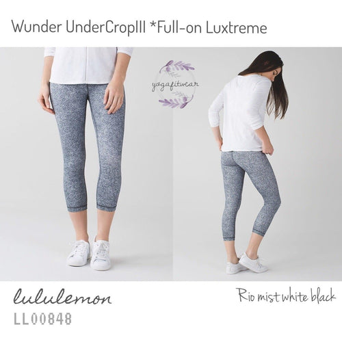 Lululemon -  Wunder Under CropIII*full-on Luxtreme (Rio mist white black) (LL00848)