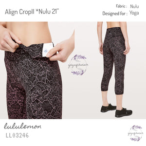 Lululemon - Align CropII * Nulu21” (Lacescape Spanish Rose Black) (LL03246)