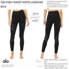 Alo - 7/8 High-Waist Moto Legging (Black) (AL00179)
