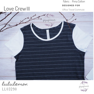 Lululemon - Love CrewIII (Short Serve strip Heathered  Black white/white) (LL03290)