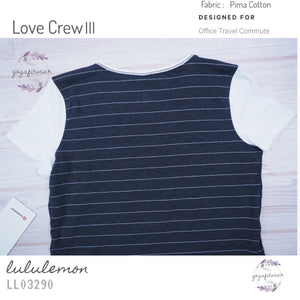Lululemon - Love CrewIII (Short Serve strip Heathered  Black white/white) (LL03290)