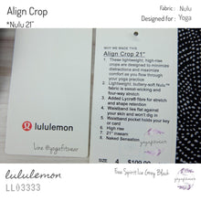 Lululemon - Align CropII *Nulu21” (Free Spirit Ice Grey Black) (LL03333)