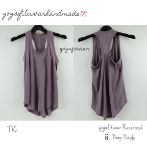 Yogafitwear Handmade Tank : Racerback (ผ้าT/C) (Deep Purple) (YF0003R)