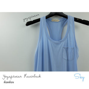 Yogafitwear Handmade Tank : Racerback (ผ้าค๊อตต้อน) (Sky) (YF0021R)