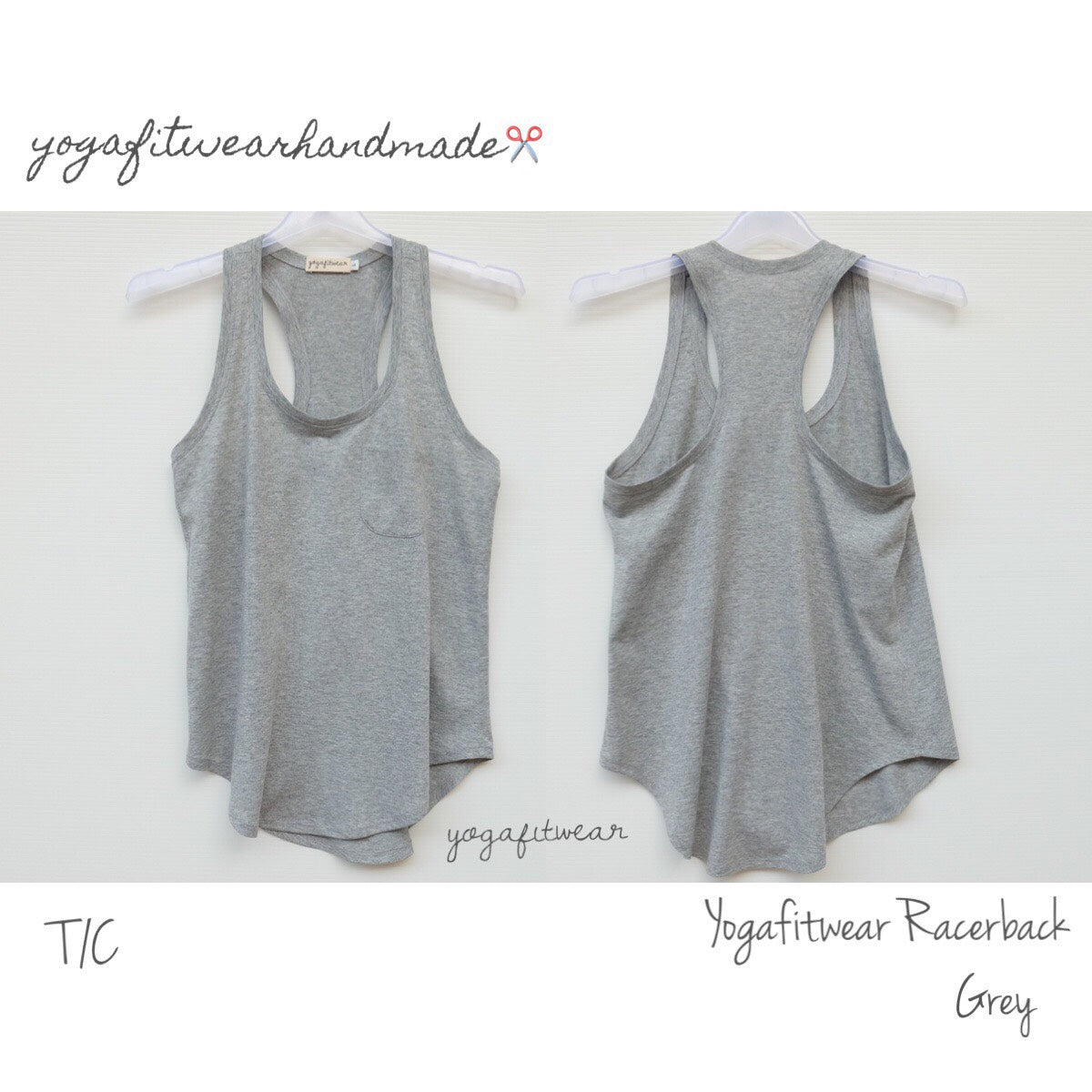 Yogafitwear Handmade Tank : Racerback (ผ้าT/C) (Grey) (YF0023R)