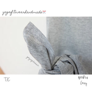 Yogafitwear Handmade Tank : เสื้อกล้าม ผูกข้าง (ผ้าT/C) (Grey) (YF0023S)