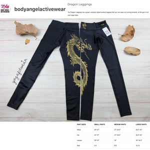 Body Angel Activewear - Dragon Legging (Black/Gold) (BA00001)