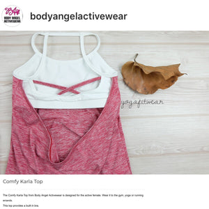 Body Angel Activewear - Comfy Karla  Top (Berry/white) (BA00012)