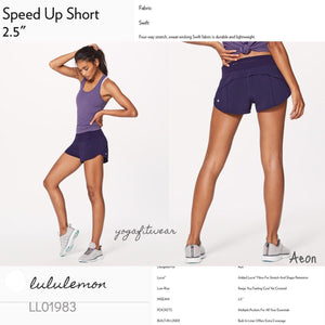 Lululemon -  Speed Up Short 2.5” (Aeon) (LL01983)