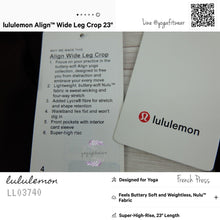 Lululemon : Align Wide Leg Crop 23” *Nulu ( French Press ) (LL03740)