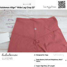 Lululemon : Align Wide Leg Crop 23” (Solf Cranberry)(LL03745)