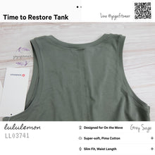 Lululemon : Time to Restore Tank (Grey Sage)(LL03741)