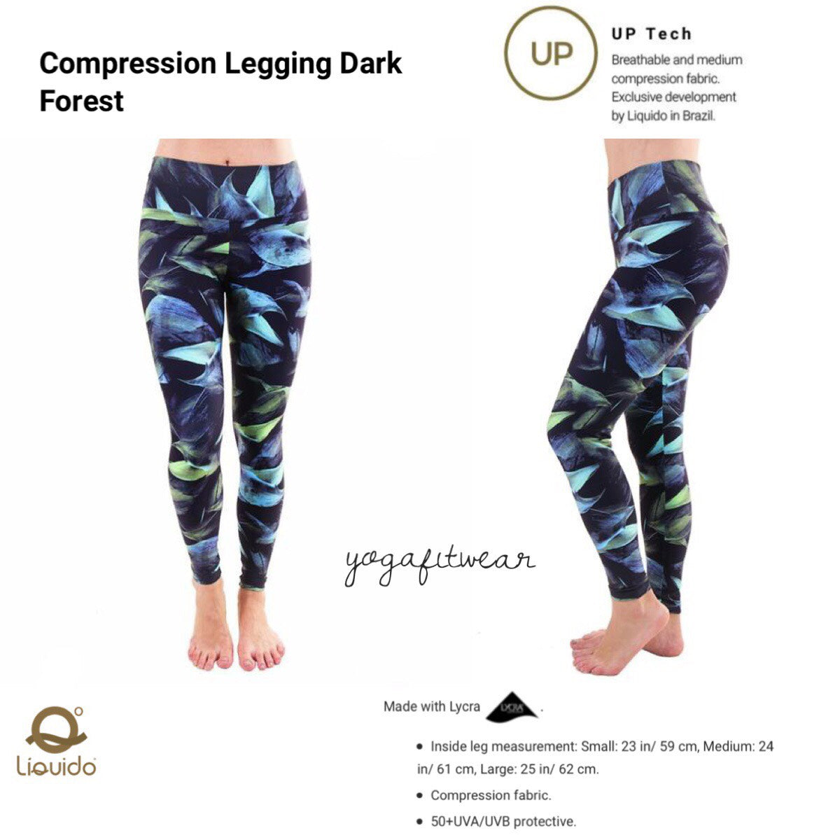 Liquido - Patterned Yoga Legging  :Dark Forest (LQ00525)