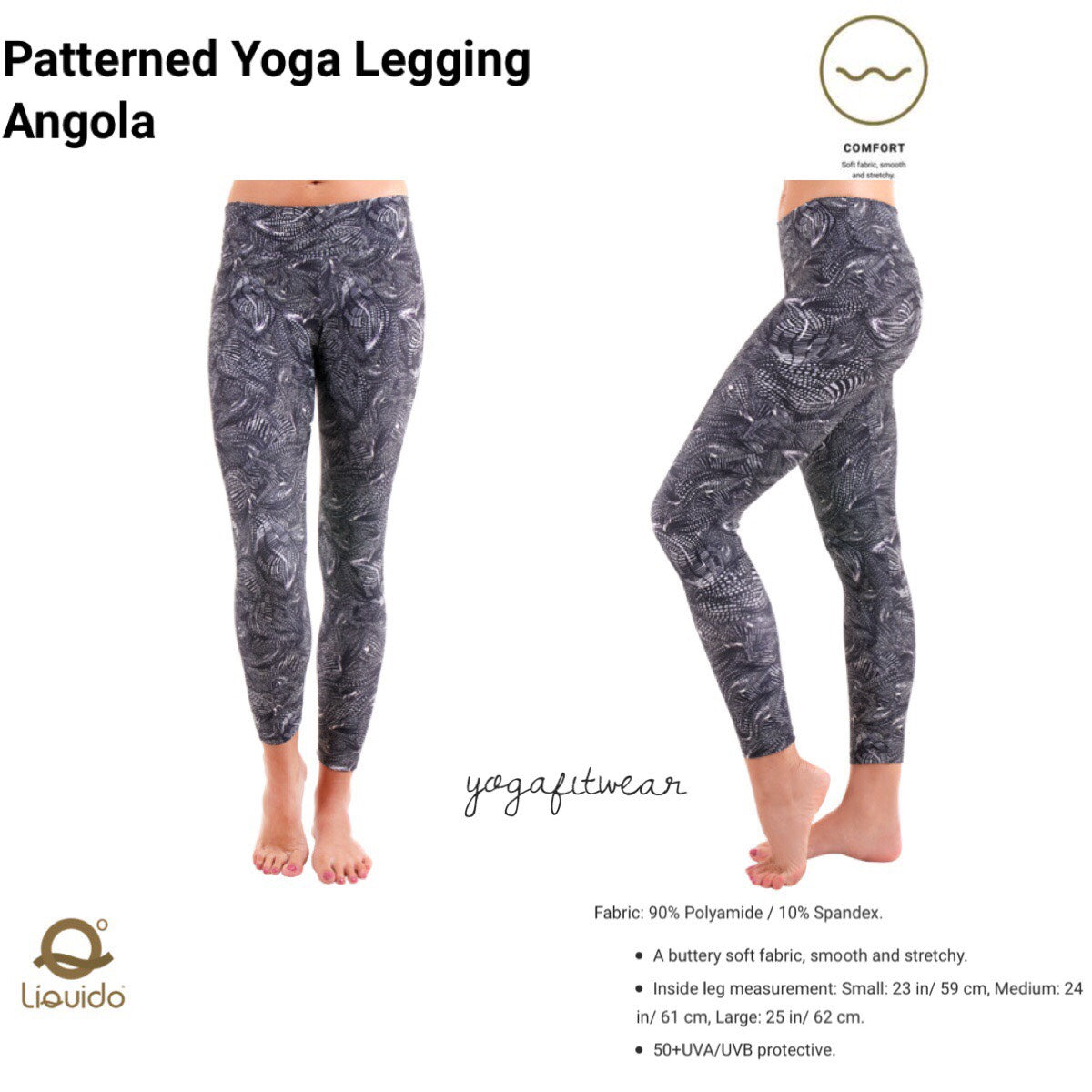 Liquido - Patterned Yoga Legging  :Angola (LQ00517)