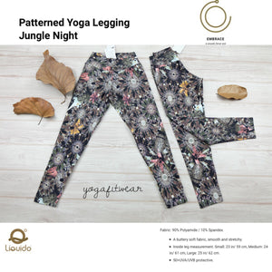 Liquido - Patterned Yoga Legging  :Jungle Night (LQ00515)