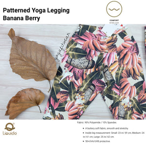 Liquido - Patterned Yoga Legging  :Banana Berry (LQ00518)
