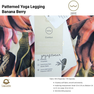 Liquido - Patterned Yoga Legging  :Banana Berry (LQ00518)