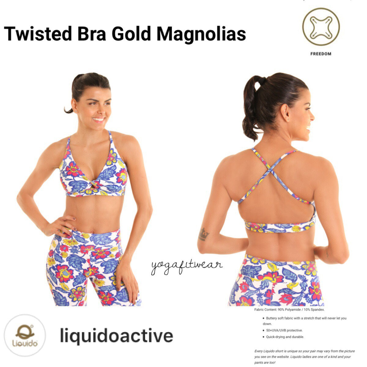 Liquido - Twisted Bra :Gold Magnolias (LQ00522)