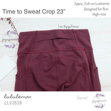 Lululemon - Time to Sweat Crop *23” (Garnet) (LL03528)