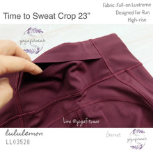 Lululemon - Time to Sweat Crop *23” (Garnet) (LL03528)