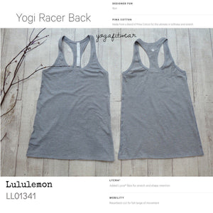 Lululemon - Yogi Racer Back (Mini Stripe Heathered Arctic Grey White) (LL01341)