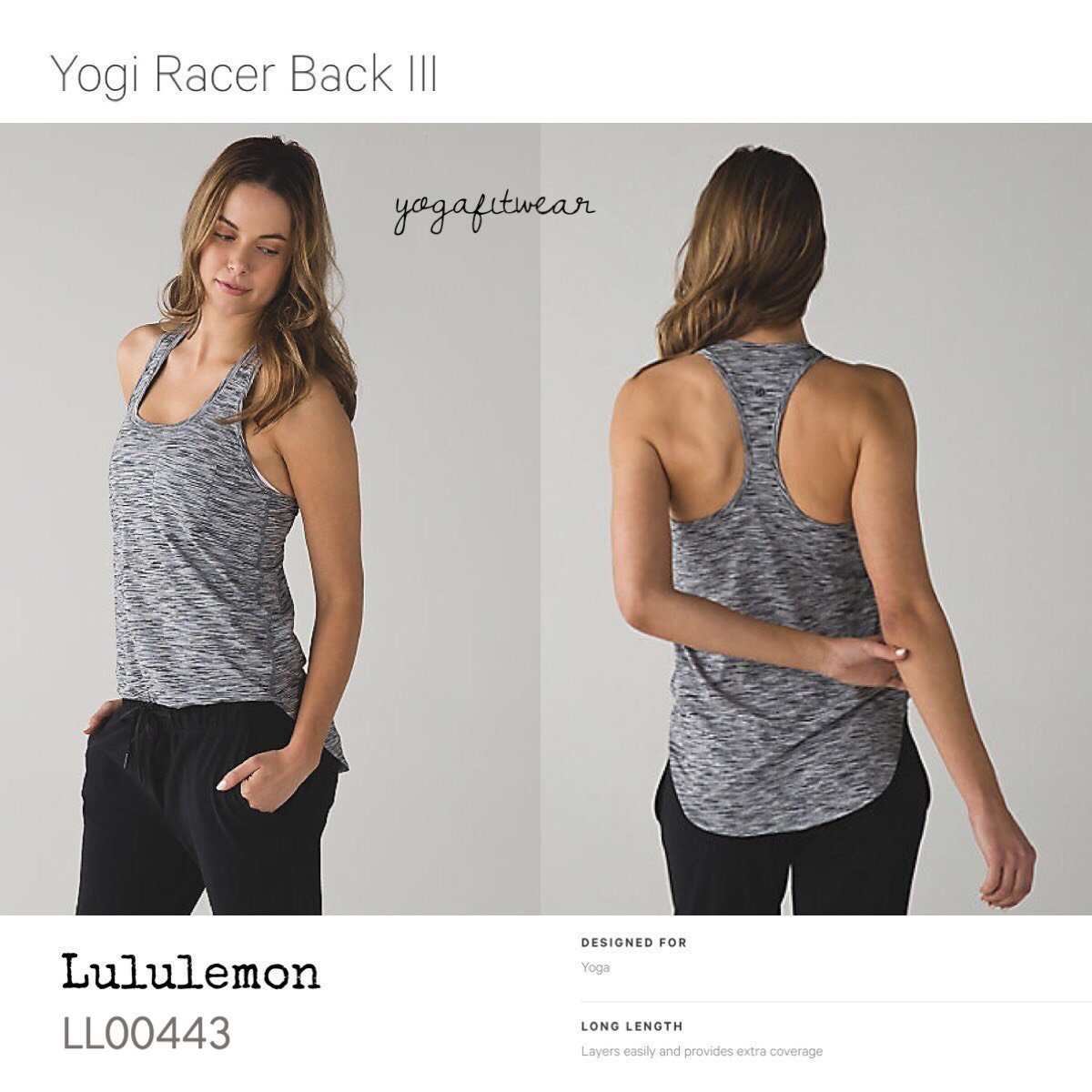 Lululemon - Yogi Racer BackIII (4color space dye white black) (LL00443)