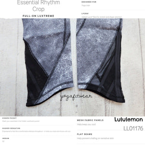 Lululemon - Essential Rhythm Crop 22" (Diffusion white black) (LL01176)