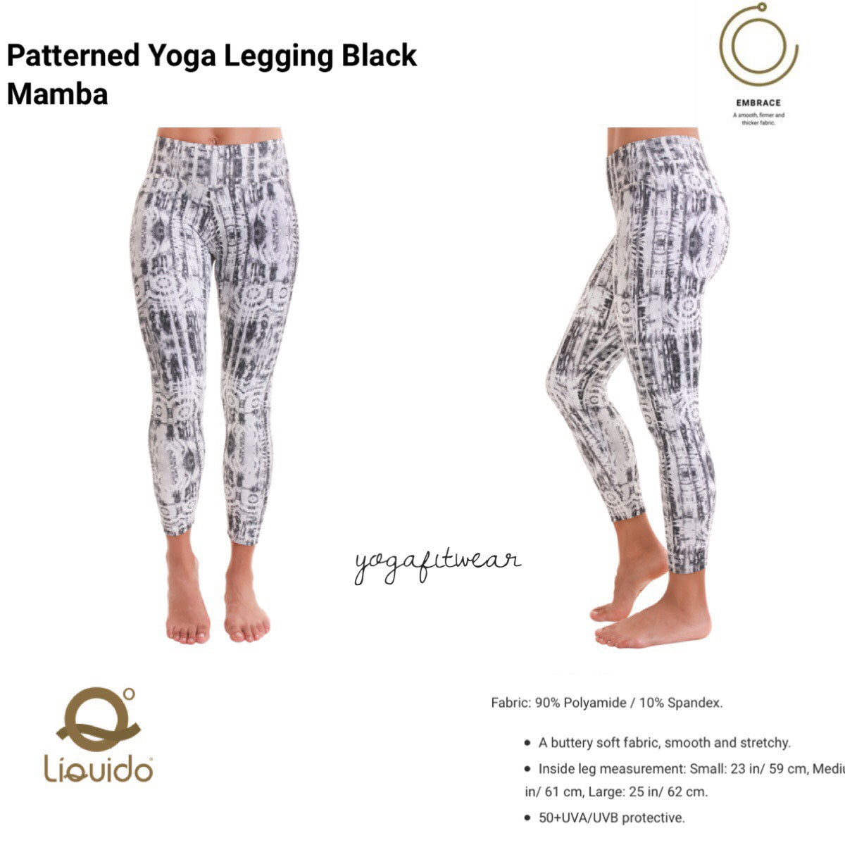Liquido - Pattern Yoga Legging “Black Mamba” (LQ00527)