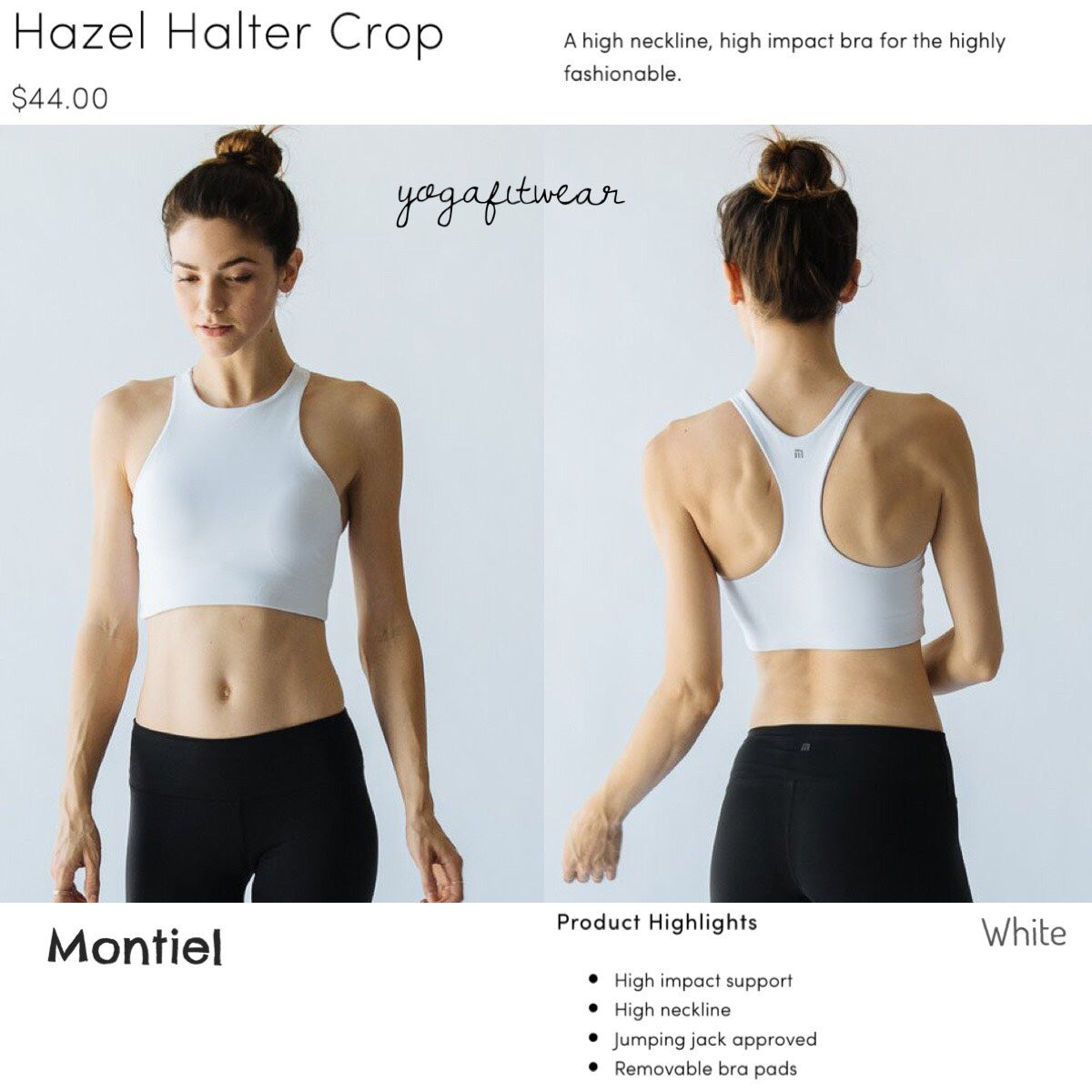 Montiel - Hazel Halter Crop (White) (MT00047)