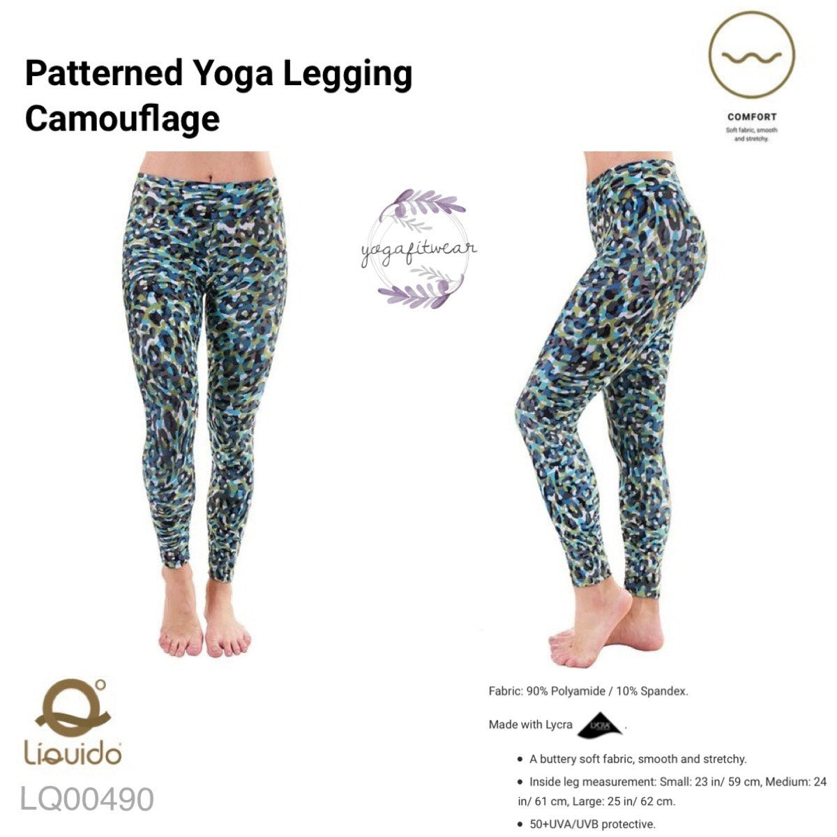 Liquido : Patterned Yoga Legging -Camouflage (LQ00490)