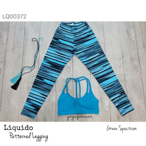 Liquido : Patterned Yoga Legging -B&W The Palms (LQ00379)