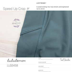 Lululemon - Speed Up Crop (Teal Shadow) (LL02458)