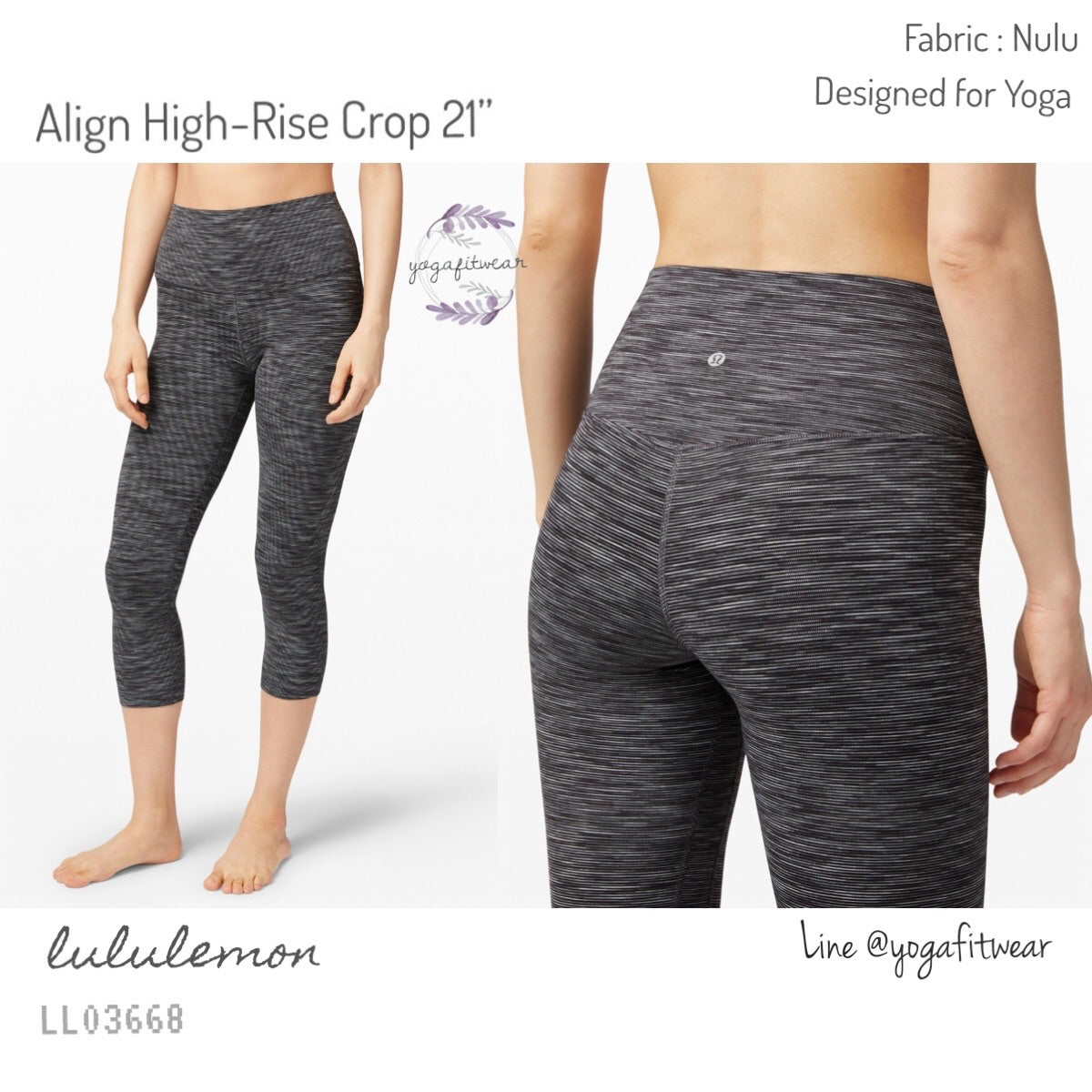 Lululemon : Align High-Rise Crop 21” (wee are from space dark carbon i –  Yogafitwear