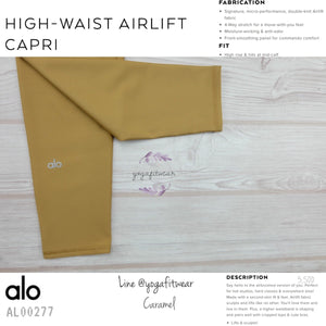 Alo : High-Waist Airlift Capri 21” (Caramel) (AL00277)