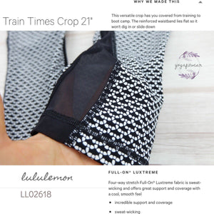 Lululemon - Train Time Crop21” (Monochromic Black/Black) (LL02618)