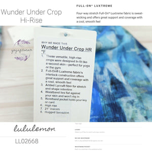 Lululemon - Wunder Under Crop Hi-rise *Full-on Luxtreme (Sun Dazed Multi Blue) (LL02668)