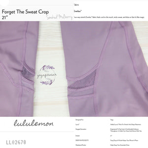 Lululemon - Forget The Sweat Crop*21” (Smoked Mulberry) (LL02678)