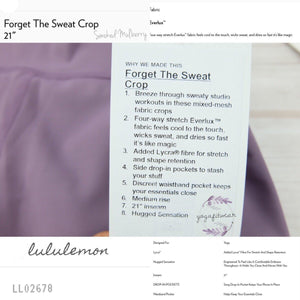 Lululemon - Forget The Sweat Crop*21” (Smoked Mulberry) (LL02678)